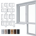 Modern aluminum windows 3d model