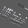 Various Types Of Plumbing Pipes And Fittings With Different Sizes And Components Collection