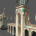 European Gothic Architecture Design With Spires Ornate Columns And Pointed Arches