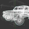 Classic Brown And White SUV With Vintage Design Large Tires And Front Grille