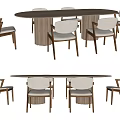Nordic Dining Table and Chair Combination Dining Table and Chair 3d model