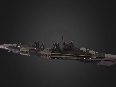Futuristic Warship With Advanced Structures And Design 3d model