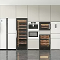 Modern Wine Cabinet Interior Design With Built in Storage And Kitchen Appliances