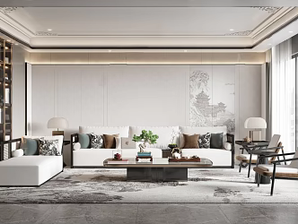 New Chinese Living Room 3d model