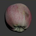 Fresh Red Pink Juicy Apple With Natural Texture On Dark Background 3d model