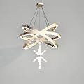 Elegant Modern Metallic Chandelier With Intertwined Circular Rings For Interior Decor Lighting Fixture