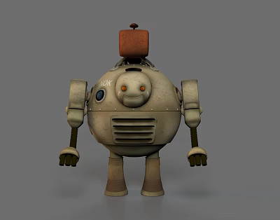 Modern Game Role Robot Fat Robot Copying Game Robot Retro Fat Robot Scratch Robot Game Role Robot Copying Machine 3d model