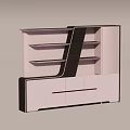 Elegant Modern File Cabinet with Illuminated Shelves Decorative Vases and Plant