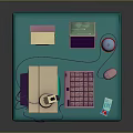 Vintage Computer Setup With Old Monitor Keyboard Mouse And Drink Cup In