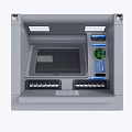 Public ATM Machine Facility With Digital Screen Cash Dispenser And User Interface 3d model