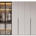 Light Luxury Wardrobe Multi-function Glass Wardrobe 3d model