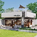Cafe catering simple 3d model