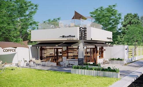 Cafe catering simple 3d model