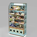 Retail Cosmetics Multi tiered Display Shelf Featuring Organized Makeup And Skincare Products