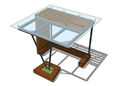 Modern Pavilion Wooden Pavilion Gazebo model