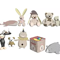 Cute Soft Plush Stuffed Toys Collection Featuring Bunny Bear And Whale