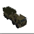 Military Weapon System Mounted On Camouflage Truck With Multiple Rocket Launchers