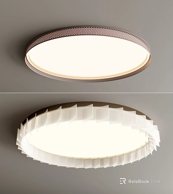 Modern Ceiling Light With Sleek Design Decorative Edge And Soft White Light 3d model 