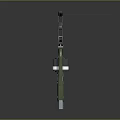 Modern Tactical Weapon with Green Black Finish and Mechanical Structure Design 3d model
