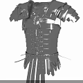 Black Roman Weapon Armor With Detailed 3D Design And Decorative Shoulder Plates