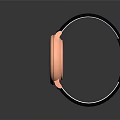 Modern Watch with Black Leather Strap Rose Gold Case and Geometric Dial Design