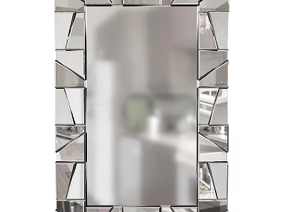 Contemporary Geometric Mirror With Decorative Glass Frame For Wall Decor 3d model