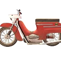 Red Retro Style Motorcycle With Classic Body And Seat Design