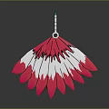Pink White Feather Fan With Blue Tip And White Handle For Daily Use