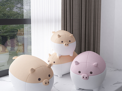 Modern Pillow Pig Doll model