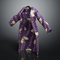 Elegant Purple Robe Featuring Gold Ginkgo Leaf Ornate Pattern Design