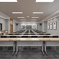 modern classroom literature creation 3d model