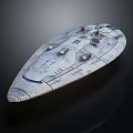 Futuristic Sci Fi Spaceship Model With Metallic Silver Surface And Detailed Structures 3d model