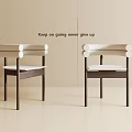 Modern Minimalist Dining Chairs With Wooden Frame White Cushion And Curved Backrest