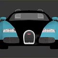 Luxury Blue And Black Sports Car With Streamlined Body Orange Interior Alloy Wheels