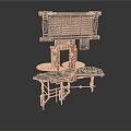 Industrial Equipment With Metal Frame Grille Panel And Platform Support Legs