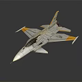 Modern White Fighter Jet With Yellow Accents And Sleek Design In 3D Rendering