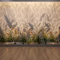 Decorative Lights Creating Water Ripple Patterns On Wall With Plants And Wooden Floor