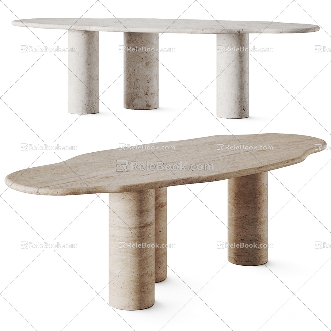 Free-form surface dining table 3d model