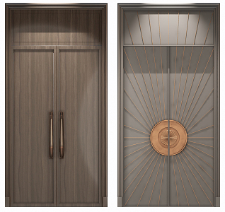 New Chinese Double Door 3d model