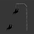 Heavy Duty Industrial Equipment Featuring Curved Metal Tracks And Bracket Frames