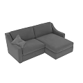Light Gray L Shaped Double Sofa With Modern Design And Throw Pillow 3d model