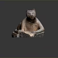 Artistic Wooden Leopard Sculpture Handcrafted in Reclining Posture with Natural Wood Texture