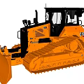 CAT Yellow Tracked Bulldozer Utility Vehicle With Cabin And Blade