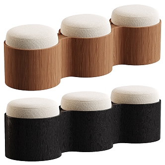 Medium Style Sofa Stool Low Stool Bed End Stool 3d model