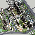 Modern Urban Development With Tall Buildings Green Spaces And Public Facilities