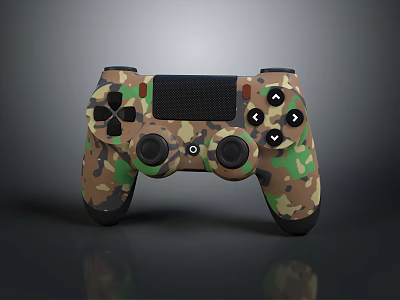 Camouflage Pattern Game Controller Modern Electronic Device With Ergonomic Design 3d model