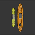 Yellow And Neon Green Recreational Kayaks With Seats And Storage Compartments