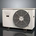 White Industrial Cooling Equipment With Large Fan Grille And Metal Support Stand