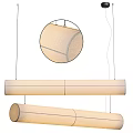 Modern Linear Pendant Light With Linen Shade For Contemporary Interior Spaces 3d model