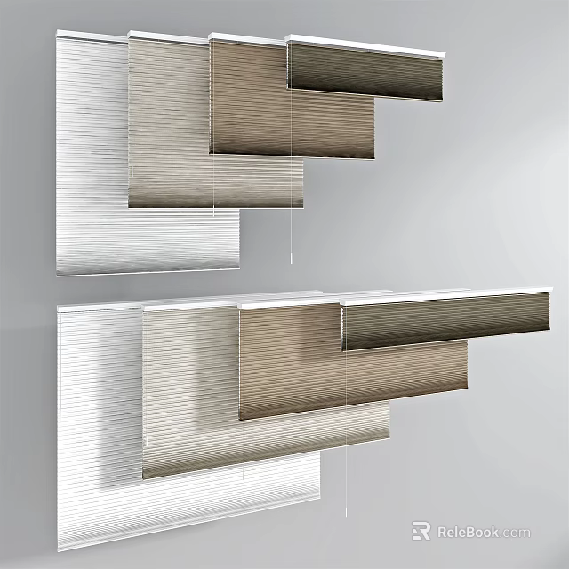Modern Venetian Blinds With Layered Design And Neutral Color Options For Home Decor 3d model 
